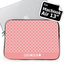 Custom Name Pink Quatrefoil Macbook Air 13 Sleeve