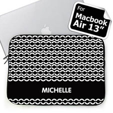 Custom Name Black Chain Macbook Air 13 Sleeve