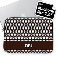 Custom Initials Chocolate Chain Macbook Air 13 Sleeve