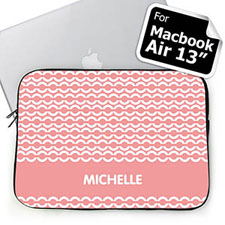 Custom Name Pink Chain Macbook Air 13 Sleeve