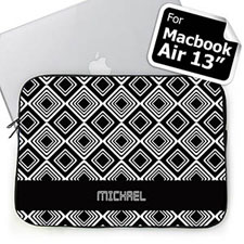 Custom Name Black Diamonds Macbook Air 13 Sleeve