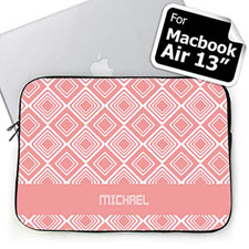 Personalized Name Pink Diamonds Macbook Air 13 Sleeve