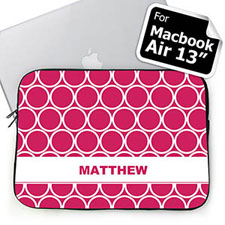 Custom Name Hot Pink Hoopla Macbook Air 13 Sleeve