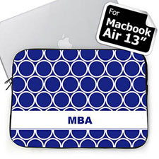 Custom Initials Blue Hoopla Macbook Air 13 Sleeve