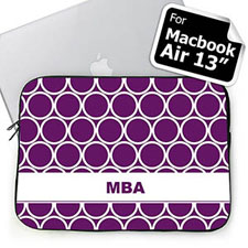 Custom Initials Purple Hoopla Macbook Air 13 Sleeve