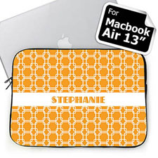 Custom Name Orange Links Macbook Air 13 Sleeve