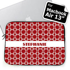 Custom Name Red Links Macbook Air 13 Sleeve