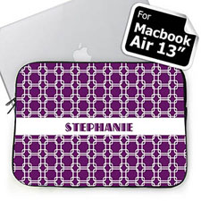 Custom Name Purple Links Macbook Air 13 Sleeve