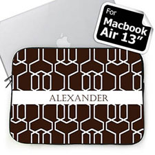 Custom Name Chocolate Trellis Macbook Air 13 Sleeve