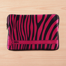 Personalized Initials Black & Purple Zebra Pattern Macbook Pro 15 Sleeve (2015)