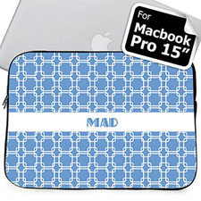 Custom Initials Sky Blue Links Macbook Pro 15 Sleeve (2015)