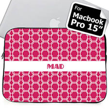Custom Initials Hot Pink Links Macbook Pro 15 Sleeve (2015)