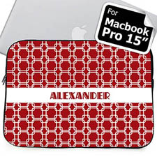 Custom Name Red Links Macbook Pro 15 Sleeve (2015)