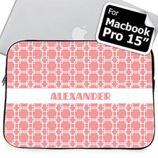 Custom Name Pink Links Macbook Pro 15 Sleeve (2015)