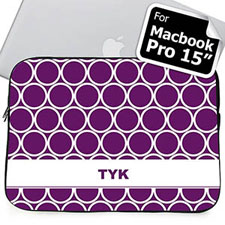 Custom Initials Purple Hoopla Macbook Pro 15 Sleeve (2015)