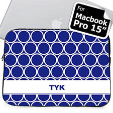 Custom Initials Blue Hoopla Macbook Pro 15 Sleeve (2015)