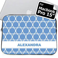 Custom Name Sky Blue Hoopla Macbook Pro 15 Sleeve (2015)