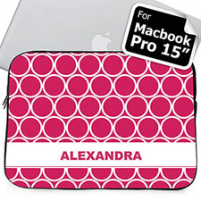 Custom Name Hot Pink Hoopla Macbook Pro 15 Sleeve (2015)