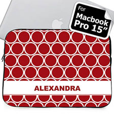 Custom Name Red Hoopla Macbook Pro 15 Sleeve (2015)