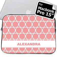 Custom Name Pink Hoopla Macbook Pro 15 Sleeve (2015)