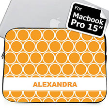 Custom Name Orange Hoopla Macbook Pro 15 Sleeve (2015)