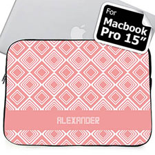 Custom Name Pink Diamonds Macbook Pro 15 Sleeve (2015)