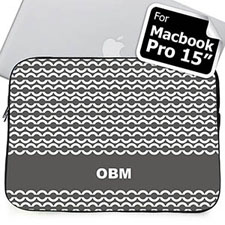 Custom Initials Grey Chain Macbook Pro 15 Sleeve (2015)