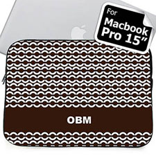 Custom Initials Chocolate Chain Macbook Pro 15 Sleeve (2015)