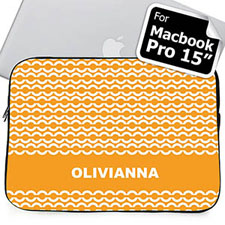 Custom Name Orange Chain Macbook Pro 15 Sleeve (2015)