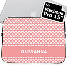 Custom Name Pink Chain Macbook Pro 15 Sleeve (2015)