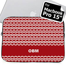 Custom Initials Red Chain Macbook Pro 15 Sleeve (2015)