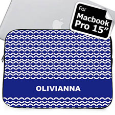 Custom Name Blue Chain Macbook Pro 15 Sleeve (2015)