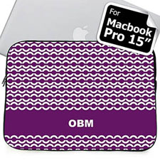 Custom Initials Purple Chain Macbook Pro 15 Sleeve (2015)