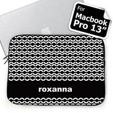 Custom Name Black Chain Macbook Pro 13 Sleeve (2015)