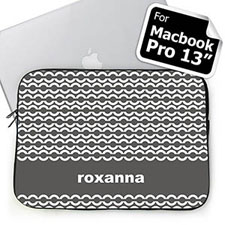 Custom Name Grey Chain Macbook Pro 13 Sleeve (2015)