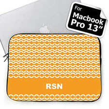 Custom Initials Orange Chain Macbook Pro 13 Sleeve (2015)