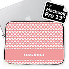 Custom Name Pink Chain Macbook Pro 13 Sleeve (2015)
