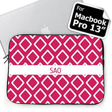 Custom Initials Hot Pink Lkat Macbook Pro 13 Sleeve (2015)