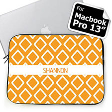 Custom Name Orange Lkat Macbook Pro 13 Sleeve (2015)