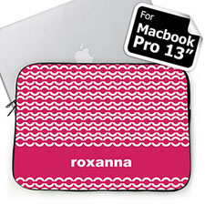 Custom Name Hot Pink Chain Macbook Pro 13 Sleeve (2015)