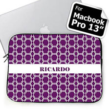 Custom Name Purple Links Macbook Pro 13 Sleeve (2015)
