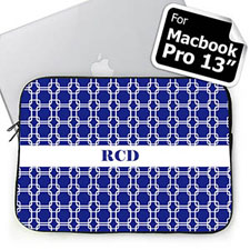 Custom Initials Blue Links Macbook Pro 13 Sleeve (2015)