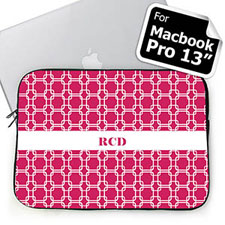 Custom Initials Hot Pink Links Macbook Pro 13 Sleeve (2015)