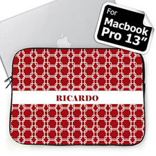 Custom Name Red Links Macbook Pro 13 Sleeve (2015)