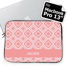 Custom Name Pink Diamonds Macbook Pro 13 Sleeve (2015)