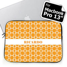 Custom Name Orange Links Macbook Pro 13 Sleeve (2015)