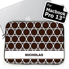 Custom Name Chocolate Hoopla Macbook Pro 13 Sleeve (2015)
