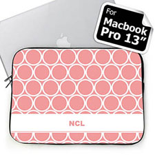 Custom Initials Pink Hoopla Macbook Pro 13 Sleeve (2015)