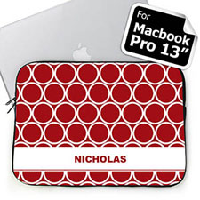 Personalized Name Red Hoopla Macbook Pro 13 Sleeve (2015)