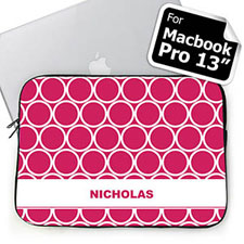 Custom Name Hot Pink Hoopla Macbook Pro 13 Sleeve (2015)